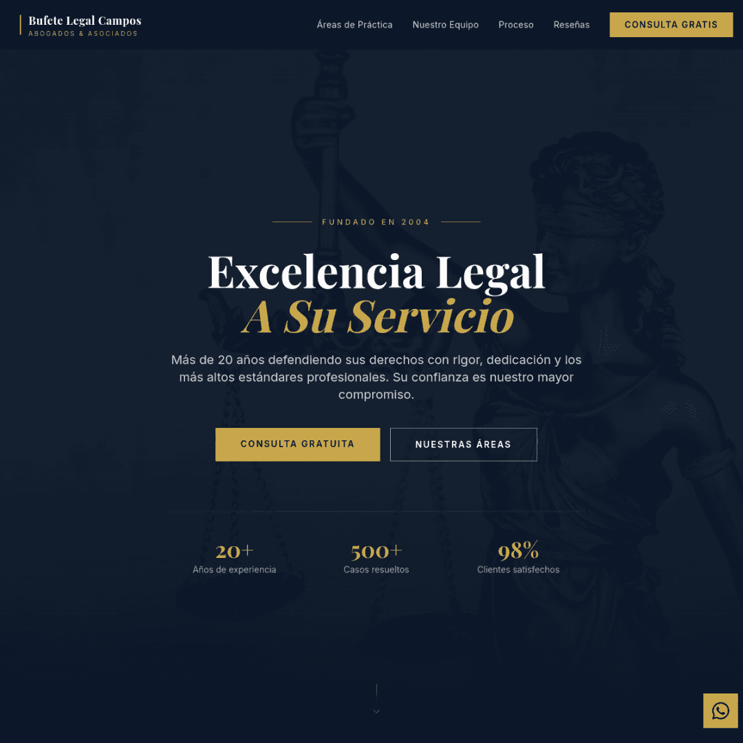 Screenshot of Bufete Abogados website