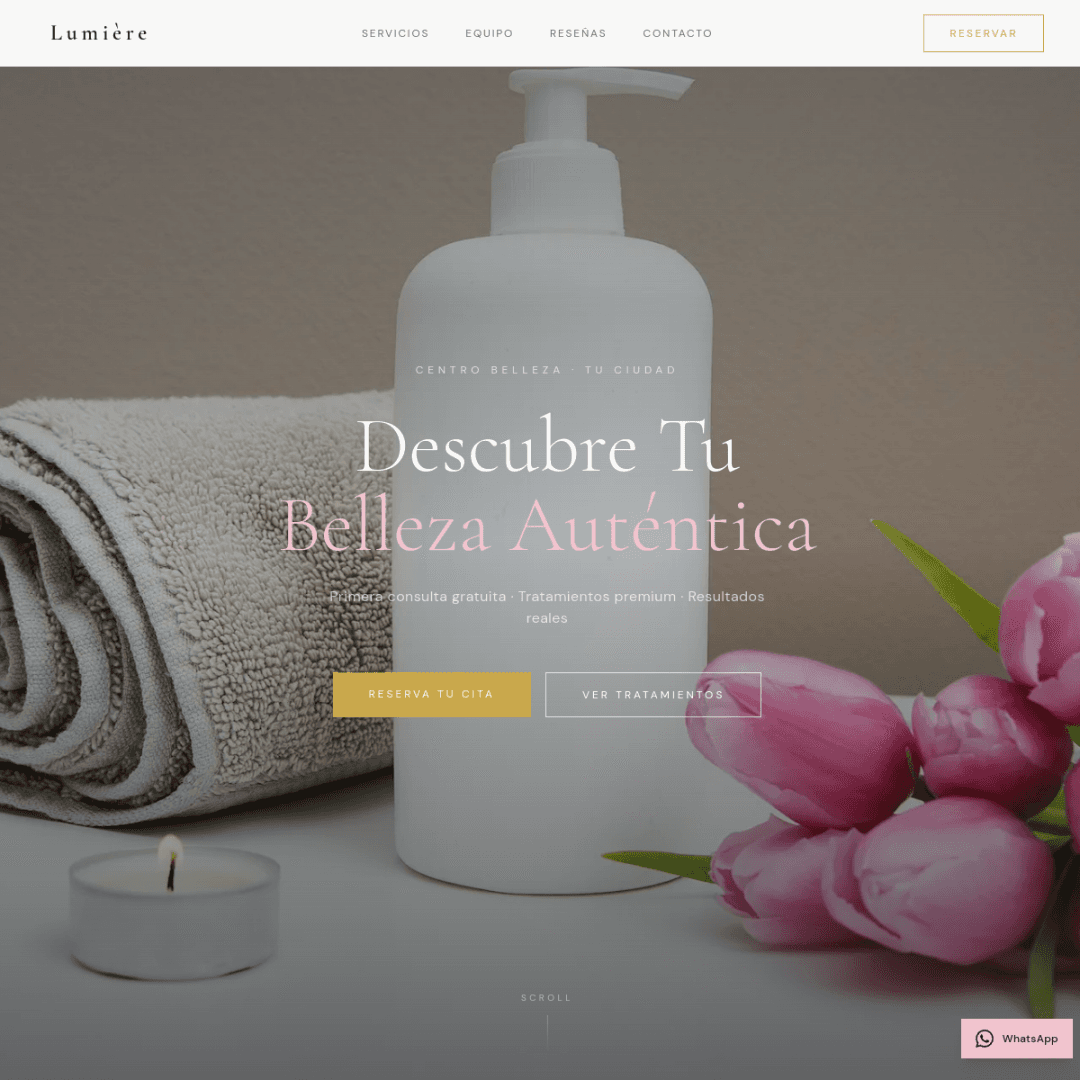 Screenshot of Estética Sonia website