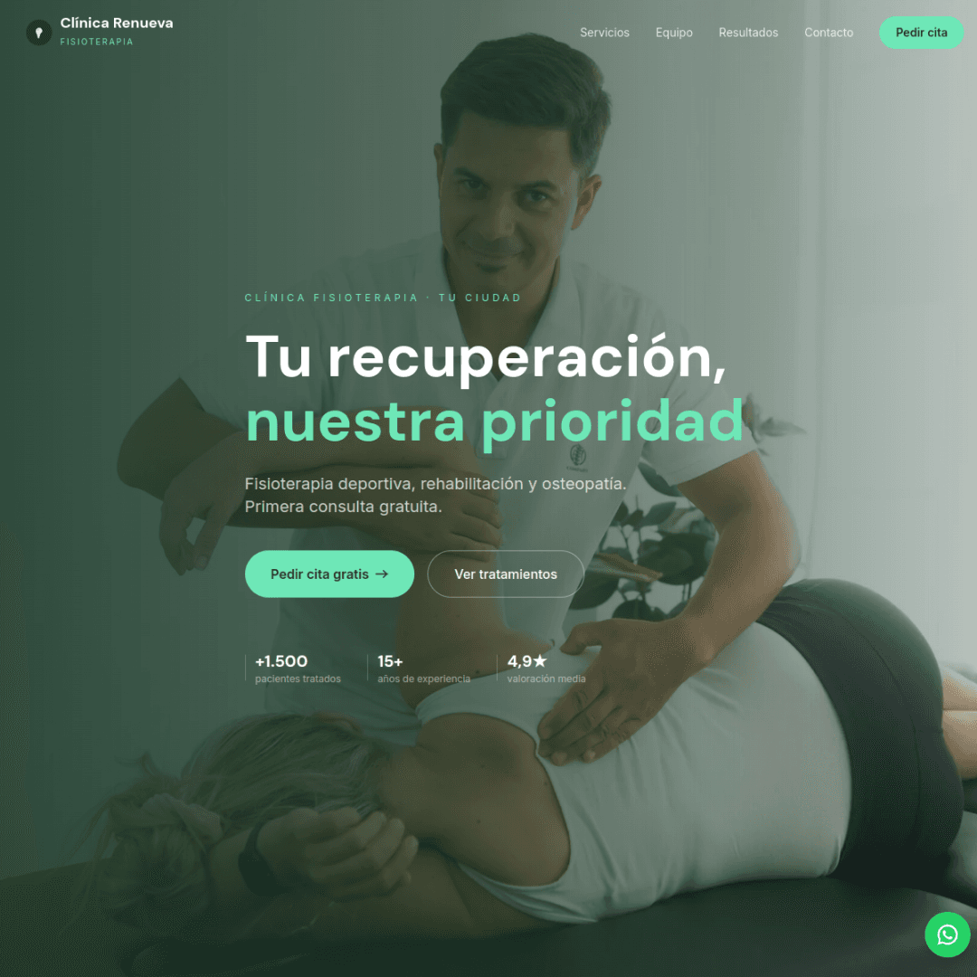 Screenshot of Fisioterapia Renuva website