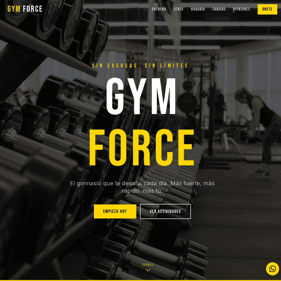 Screenshot of Gimnasio Force website