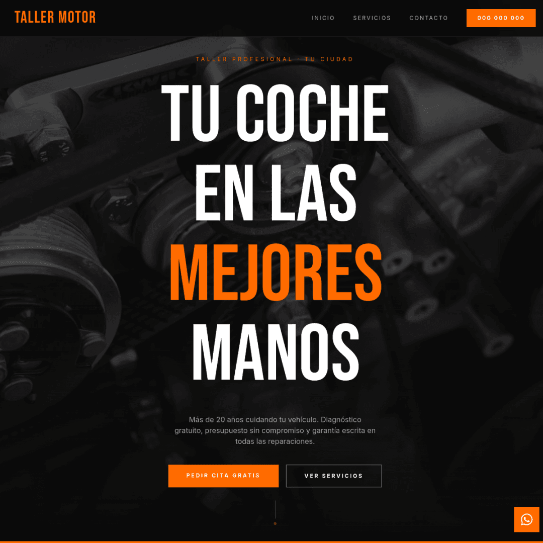 Screenshot of Talleres Vega website